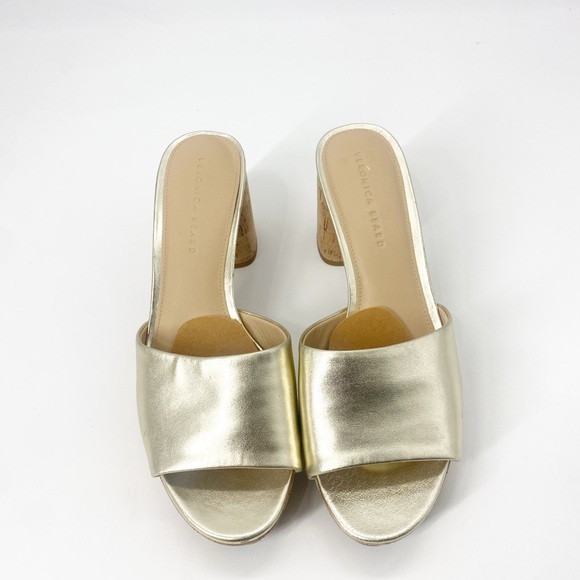 Veronica Beard Women’s Dali Platform Sandals sz 10 Metallic Gold - Picture 4 of 7